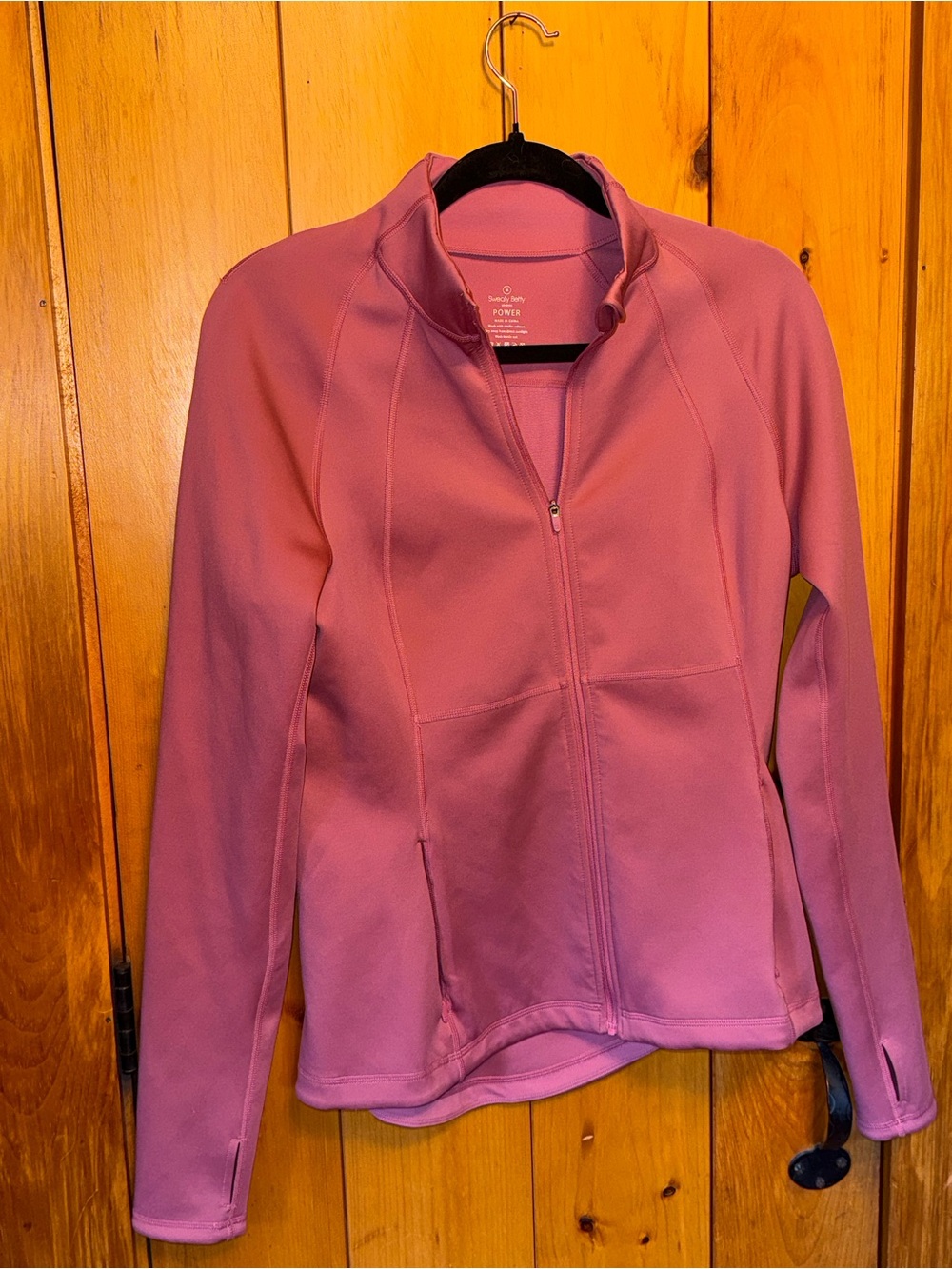 Sweaty Betty Power Full Zip Workout Jacket Pink Women’s M Thumbholes